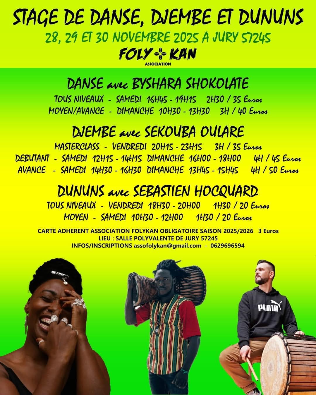 Stage de danse, djembé et dununs